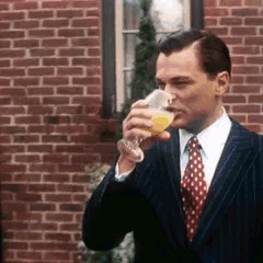 Sipping a Drink in a Suit